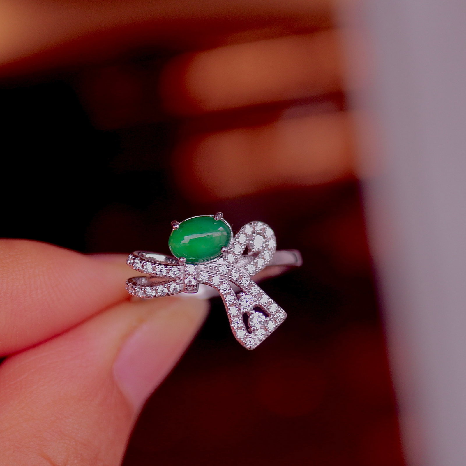Natural Jadeite Ring - 6