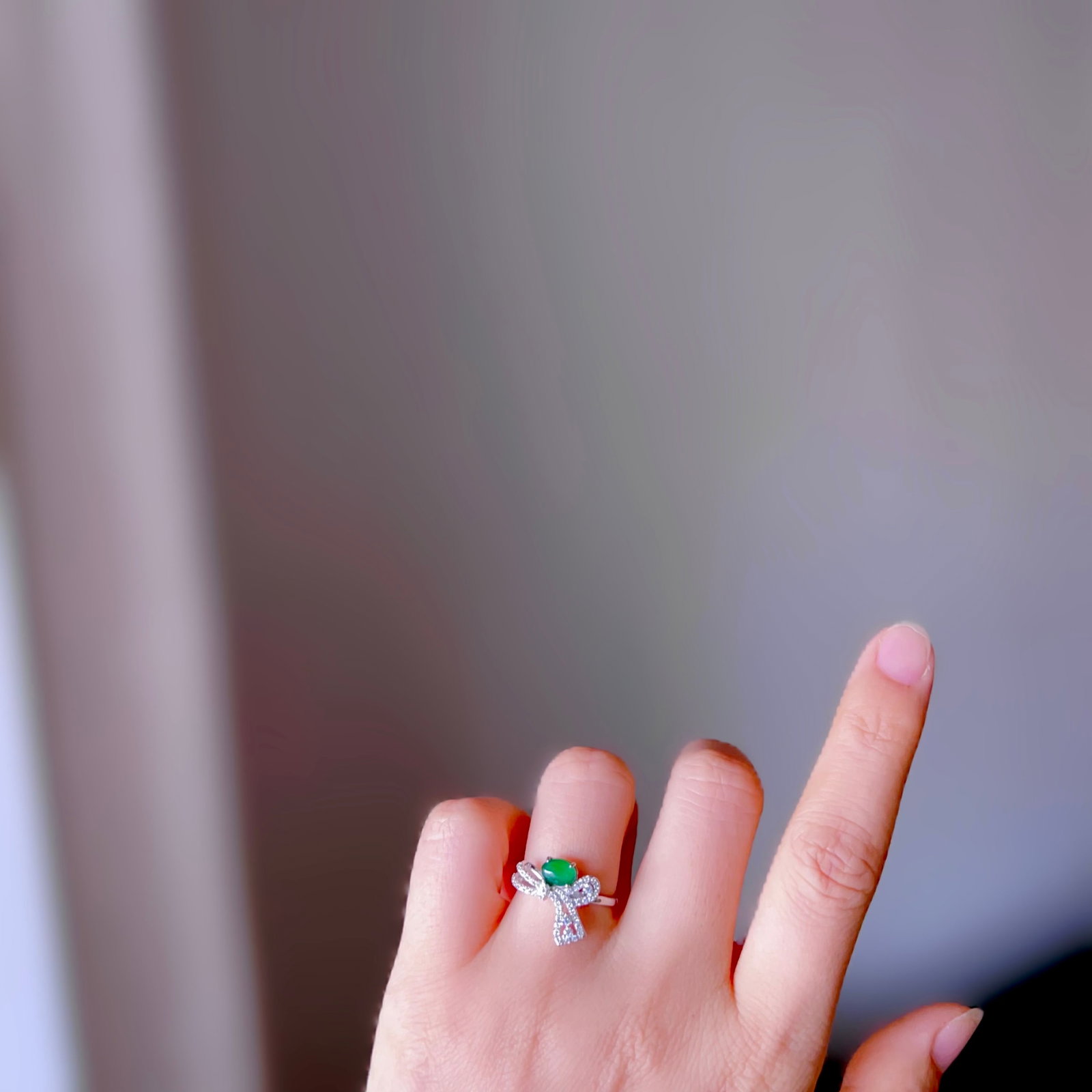 Natural Jadeite Ring - 8