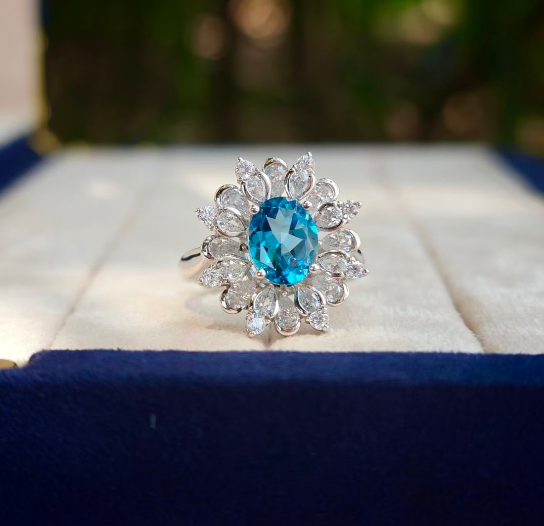 925 Silver Natural Topaz Ring - 3