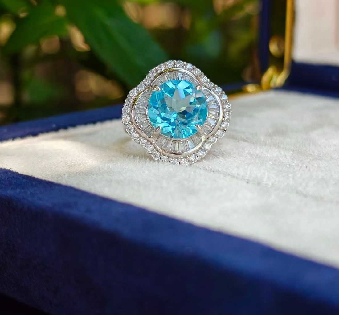 925 Silver Natural Topaz Ring - 2