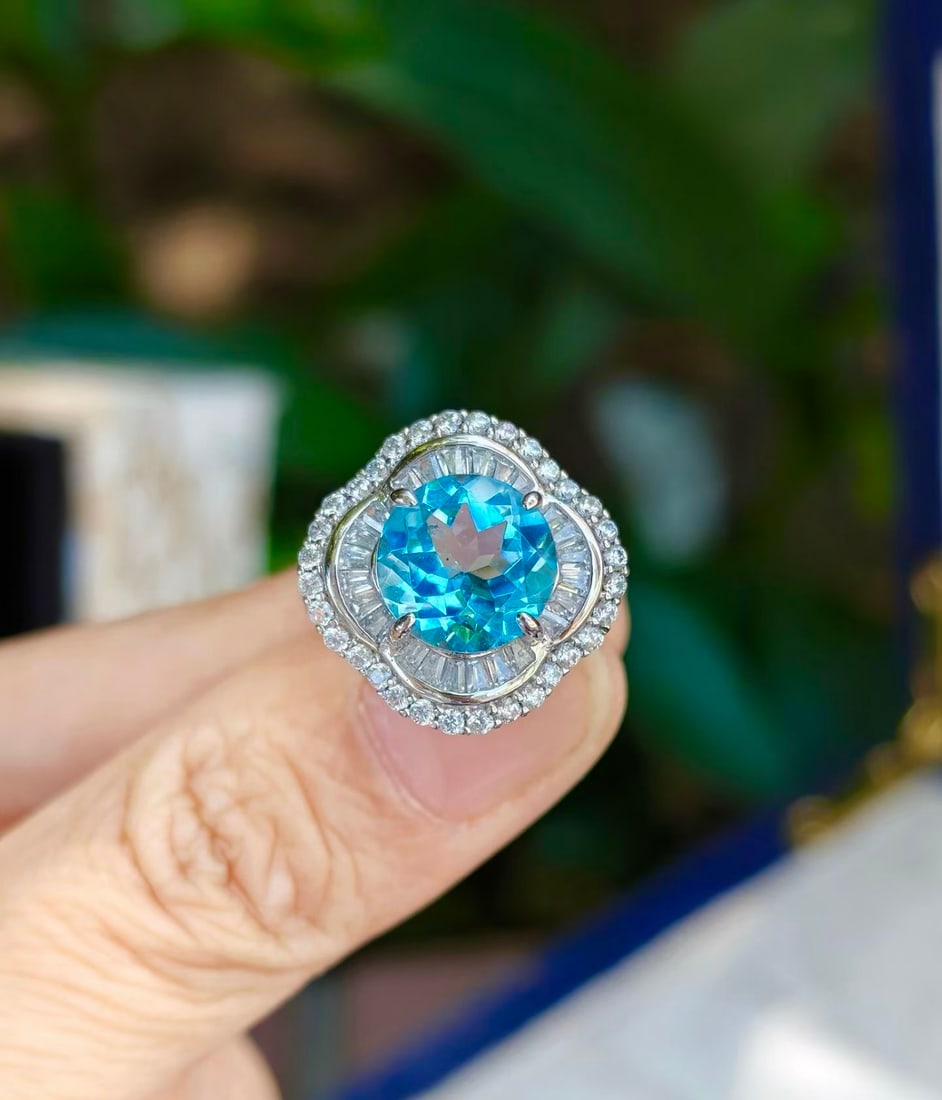 925 Silver Natural Topaz Ring - 3
