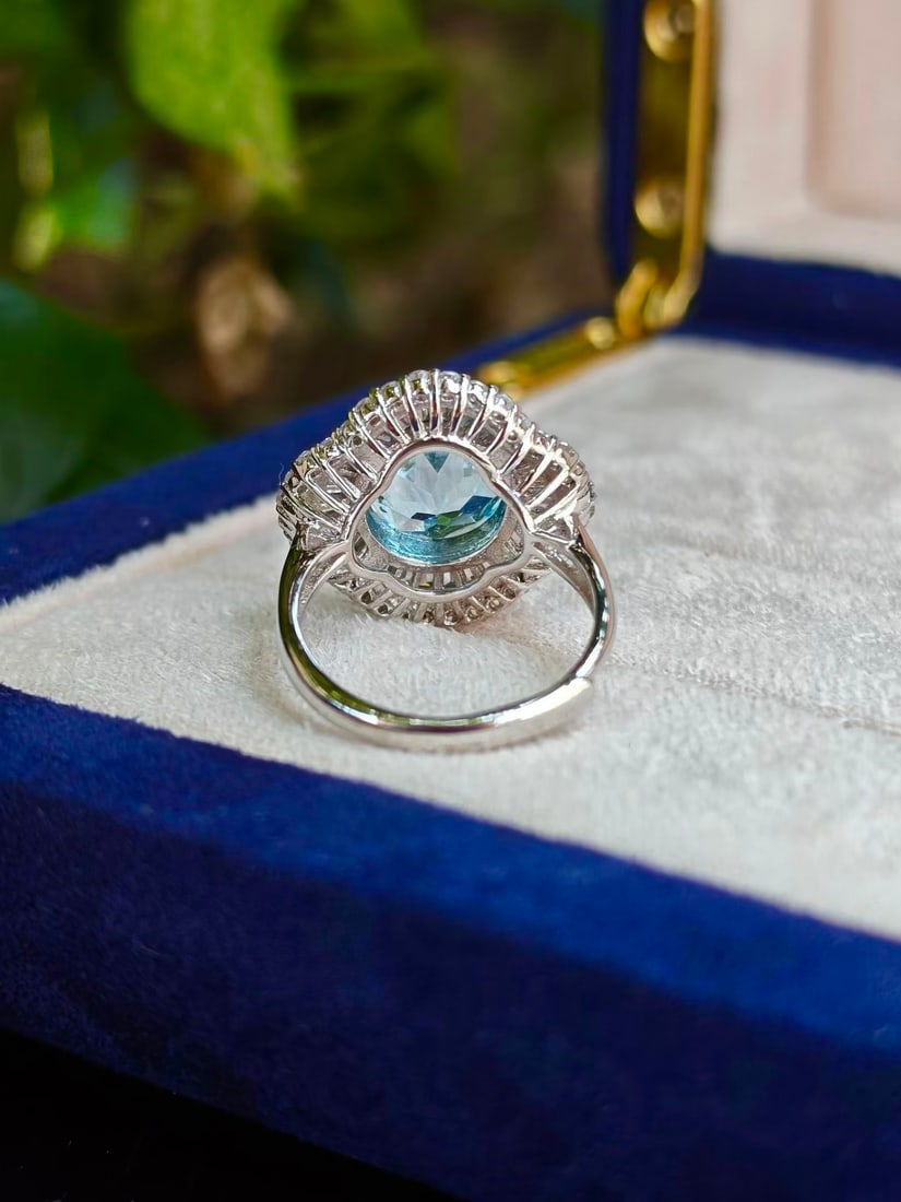 925 Silver Natural Topaz Ring - 4
