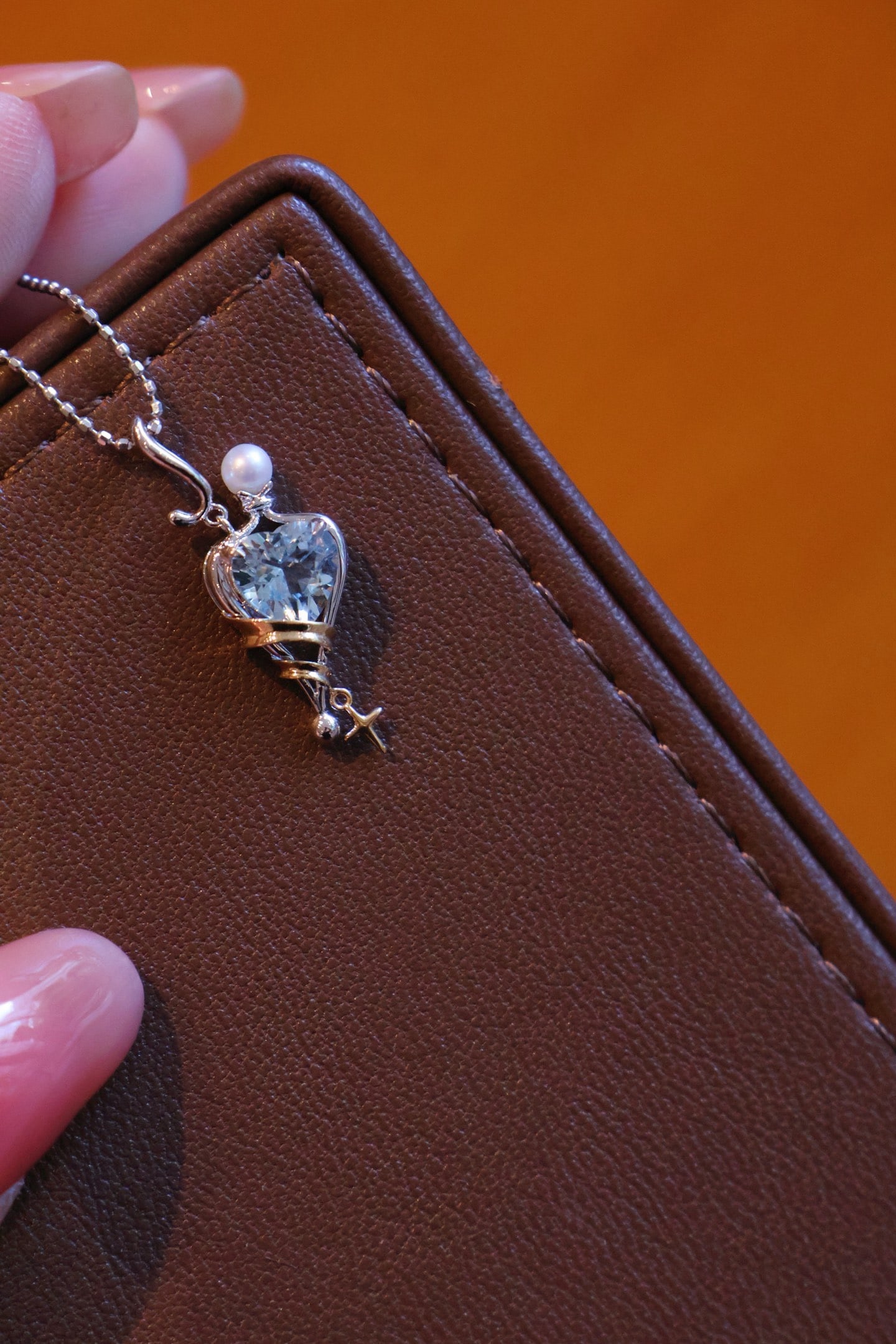 18K Gold Aquamarine Pendant - 2