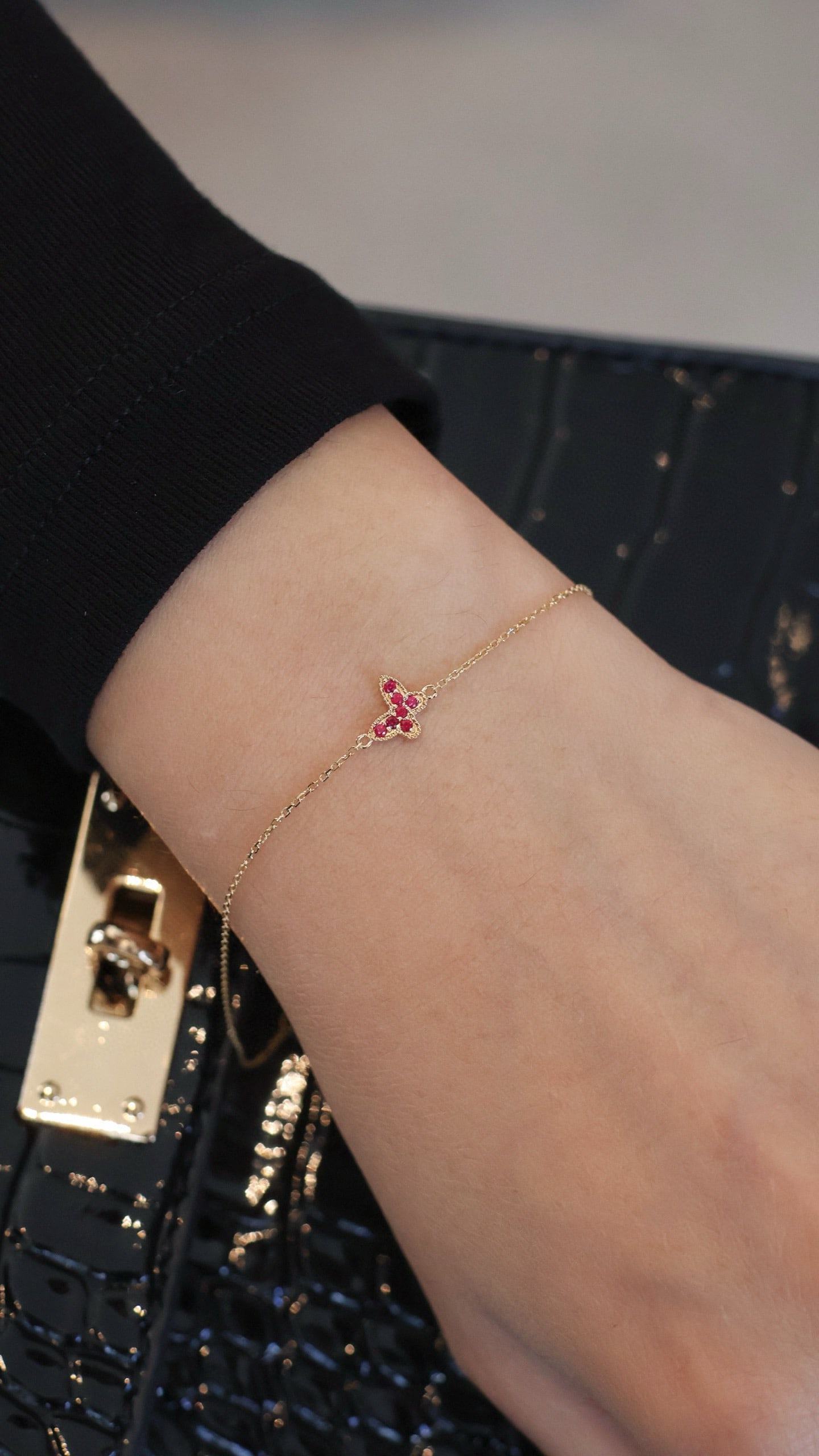 18K Gold Ruby Bracelet - 4