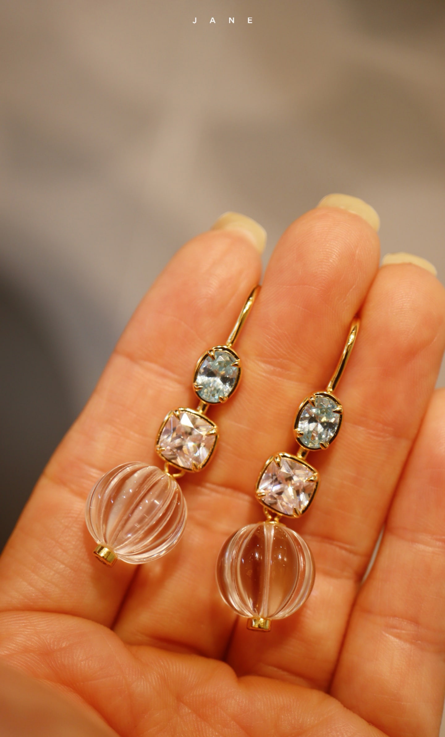 Sterling Silver Natural White Crystal Earrings - 3