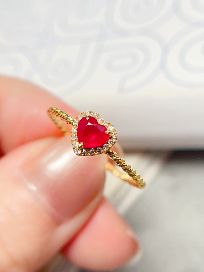 18K Gold Natural Ruby Ring - 3