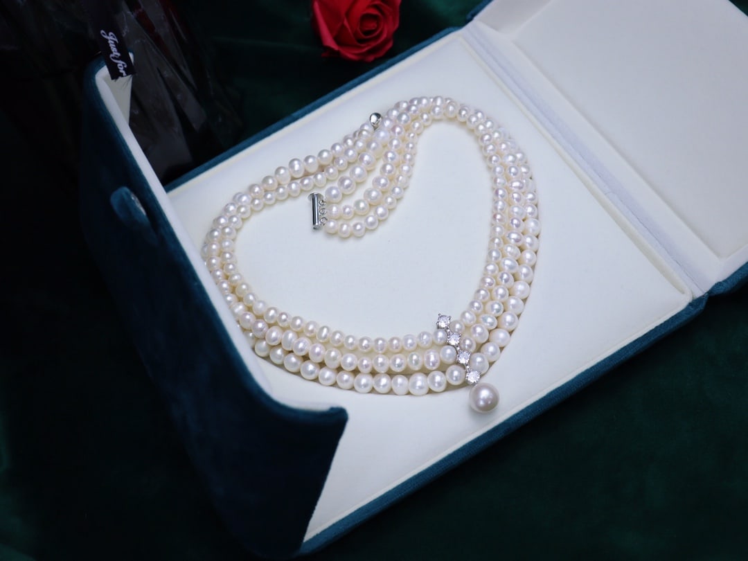 Natural White Pearl Multi-layer Necklace - 2
