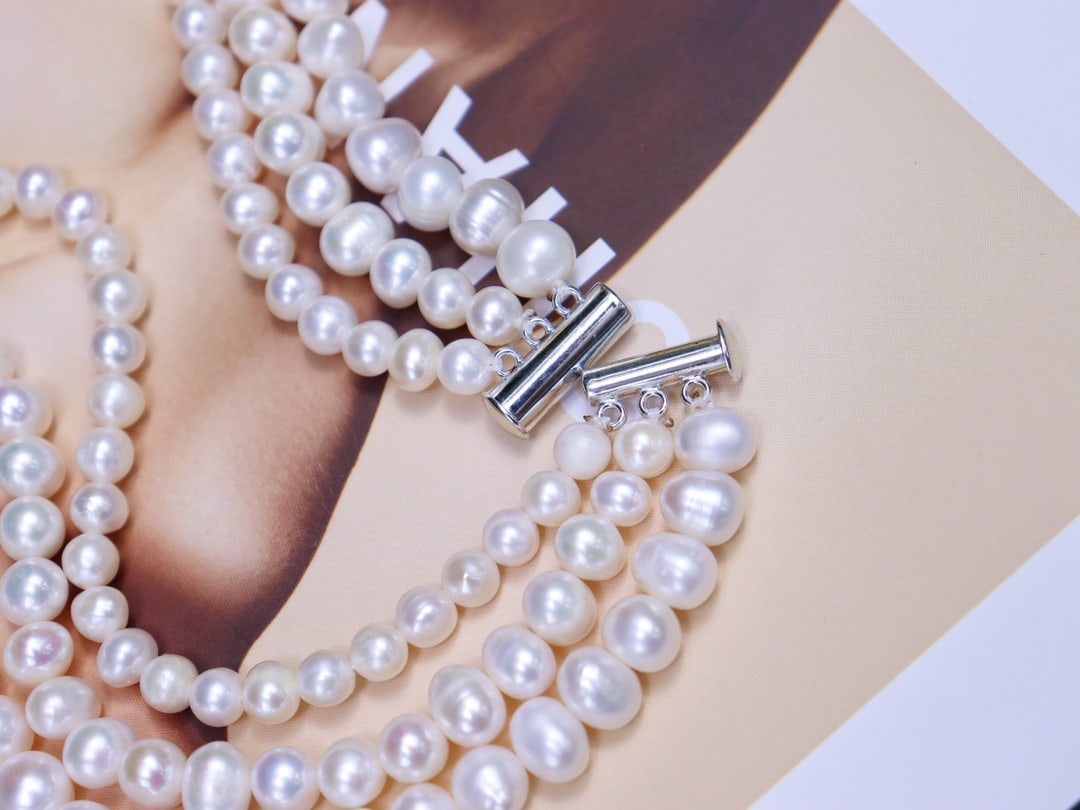 Natural White Pearl Multi-layer Necklace - 9