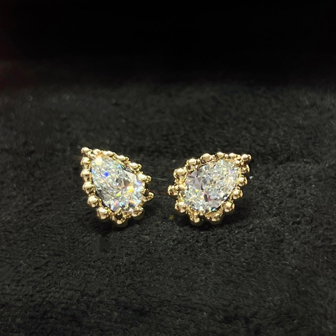 18K Gold Lab-Created Diamond Earrings - 3