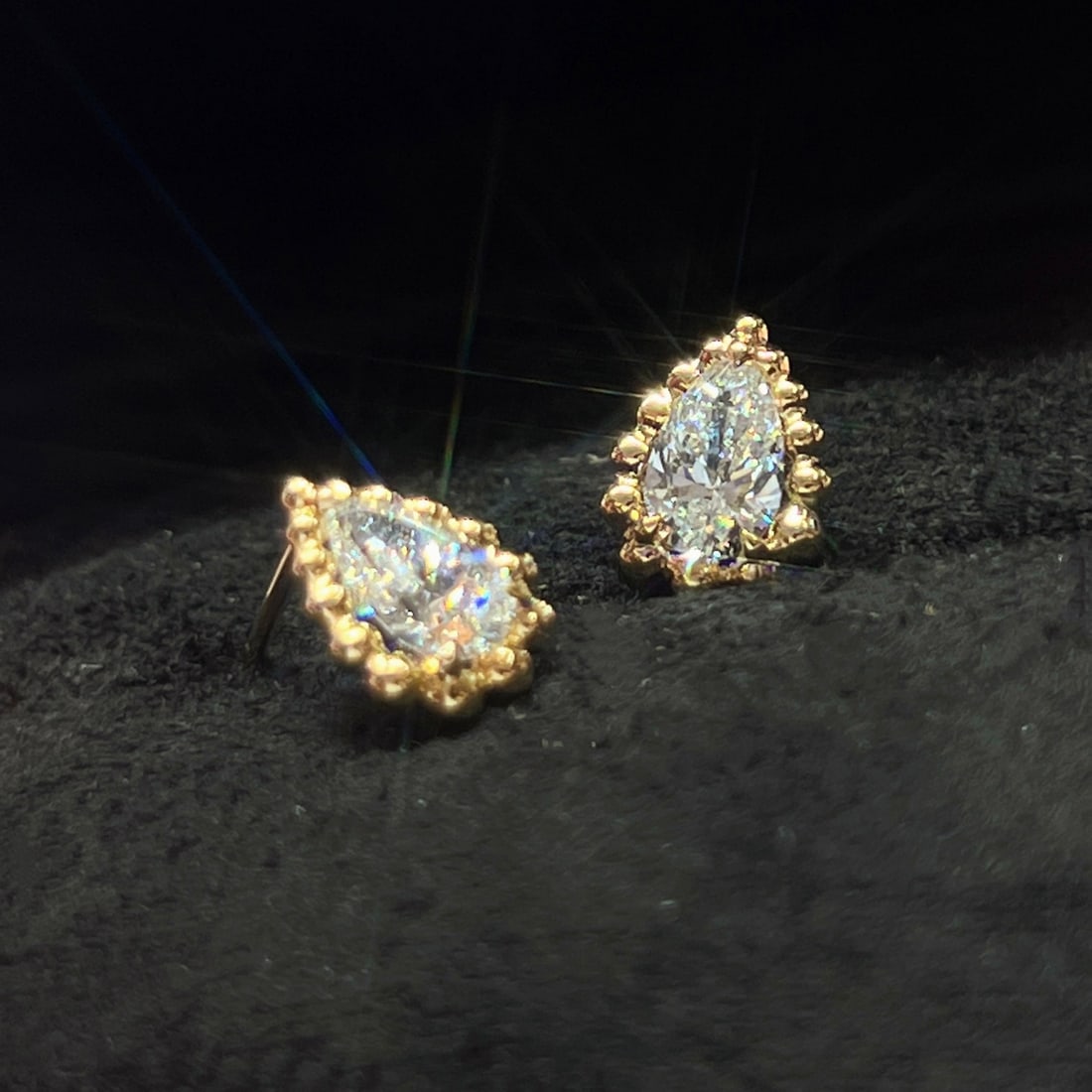 18K Gold Lab-Created Diamond Earrings - 5