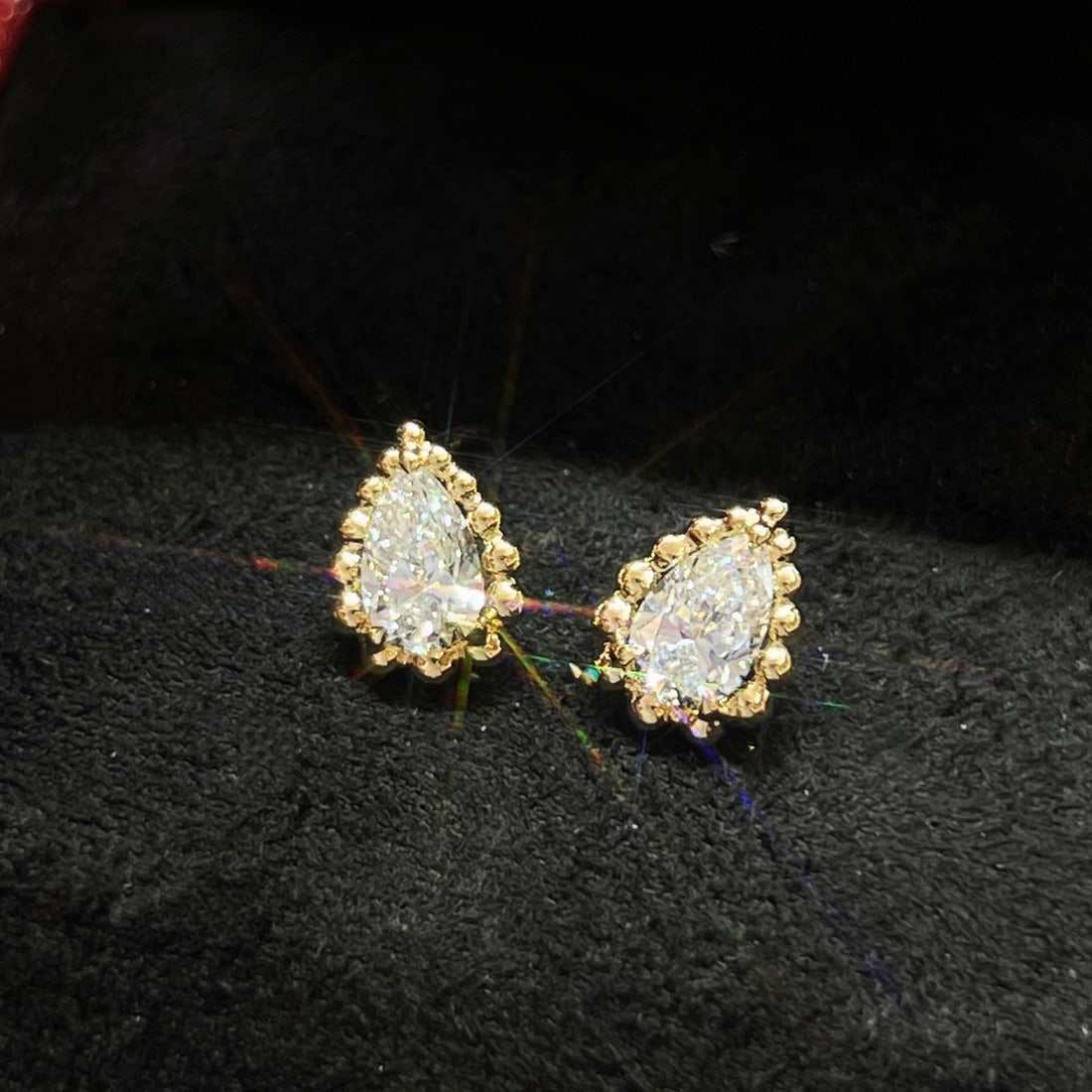 18K Gold Lab-Created Diamond Earrings - 7