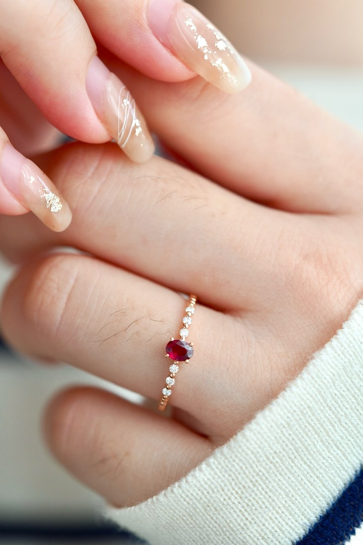 18K Gold Ruby Ring - 4