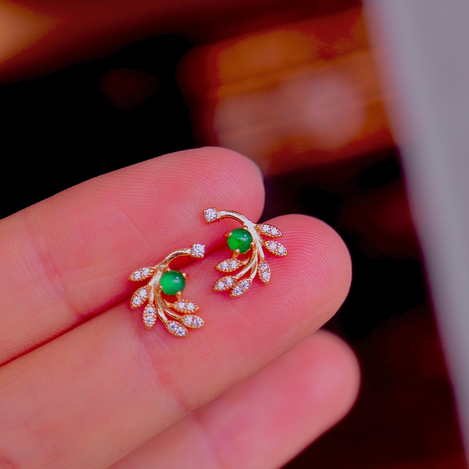 S925 Silver Natural Jade Earrings - 6