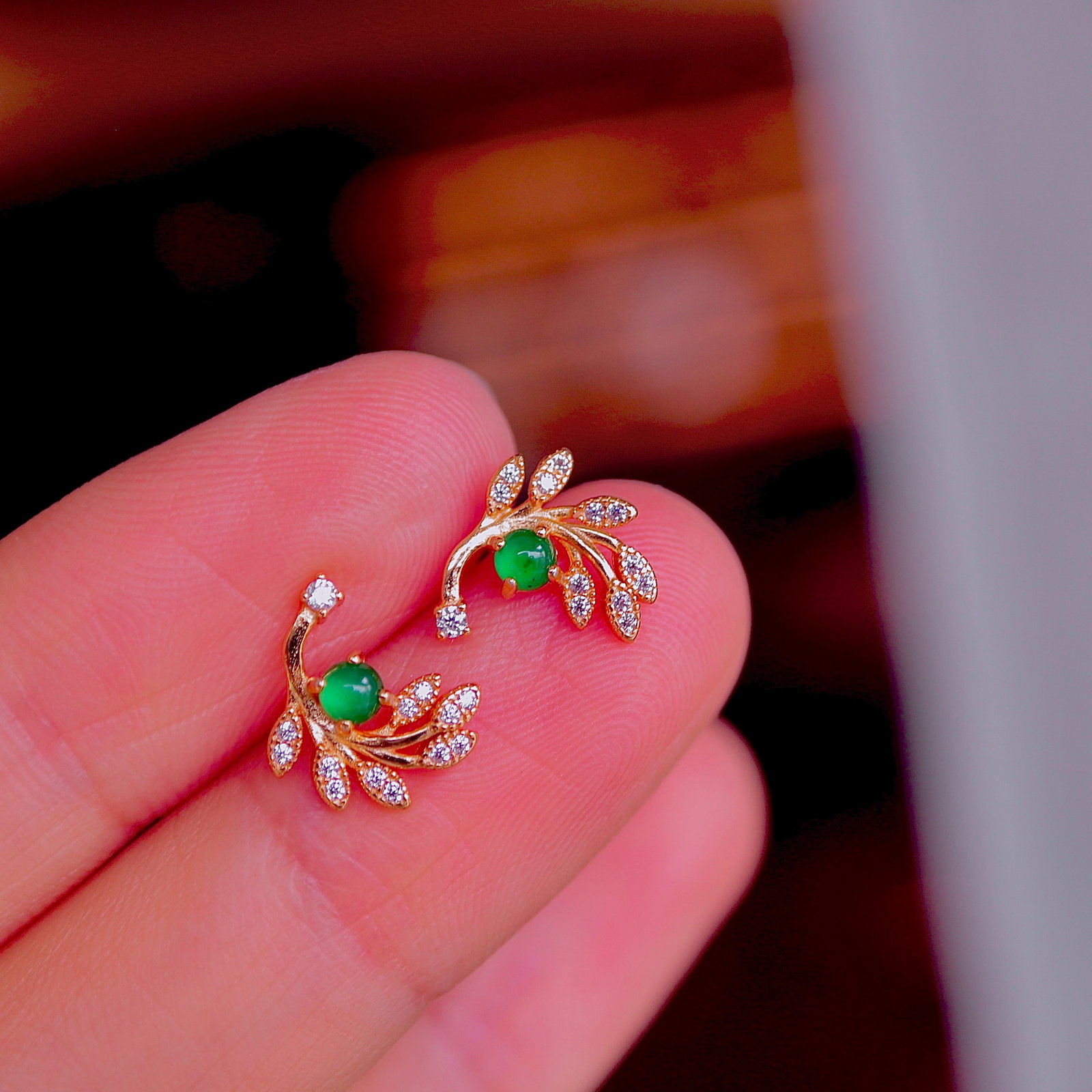 S925 Silver Natural Jade Earrings - 7