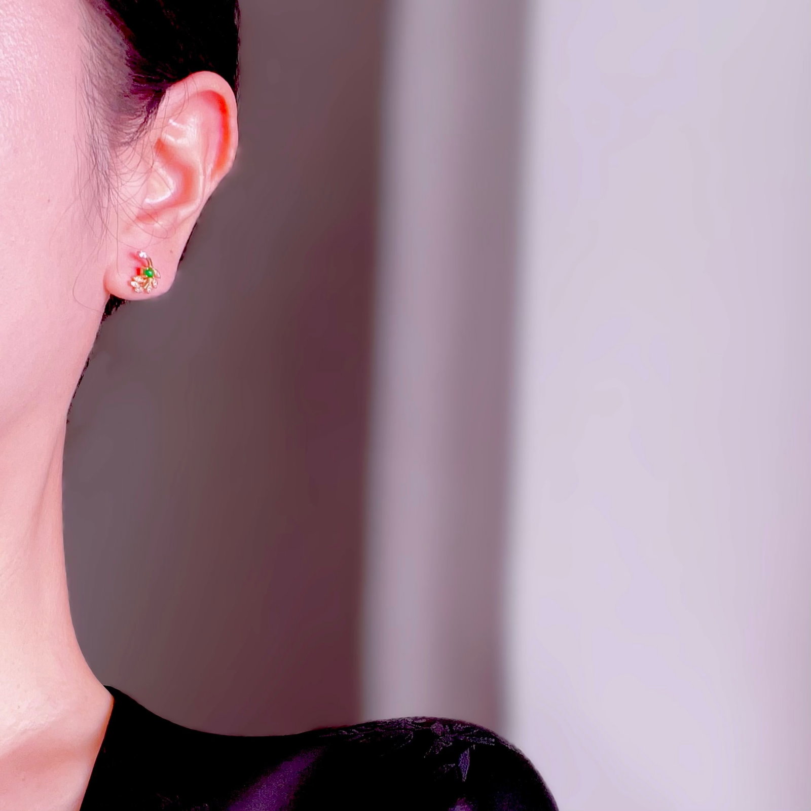 S925 Silver Natural Jade Earrings - 8