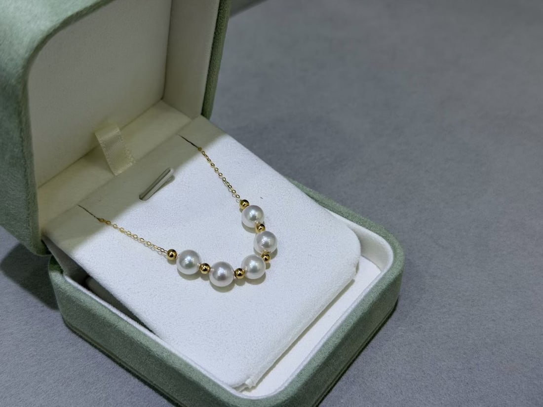 18K Gold Pearl Necklace - 2