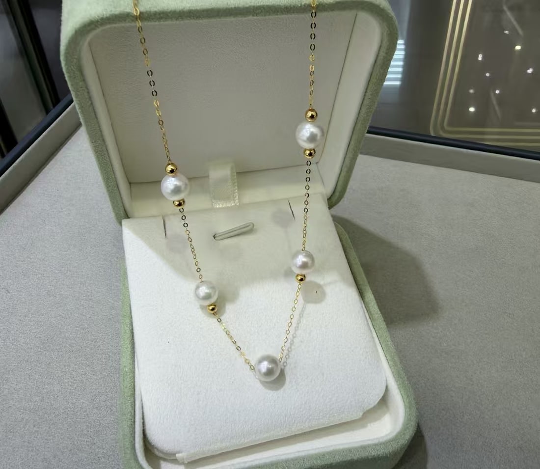 18K Gold Pearl Necklace - 4
