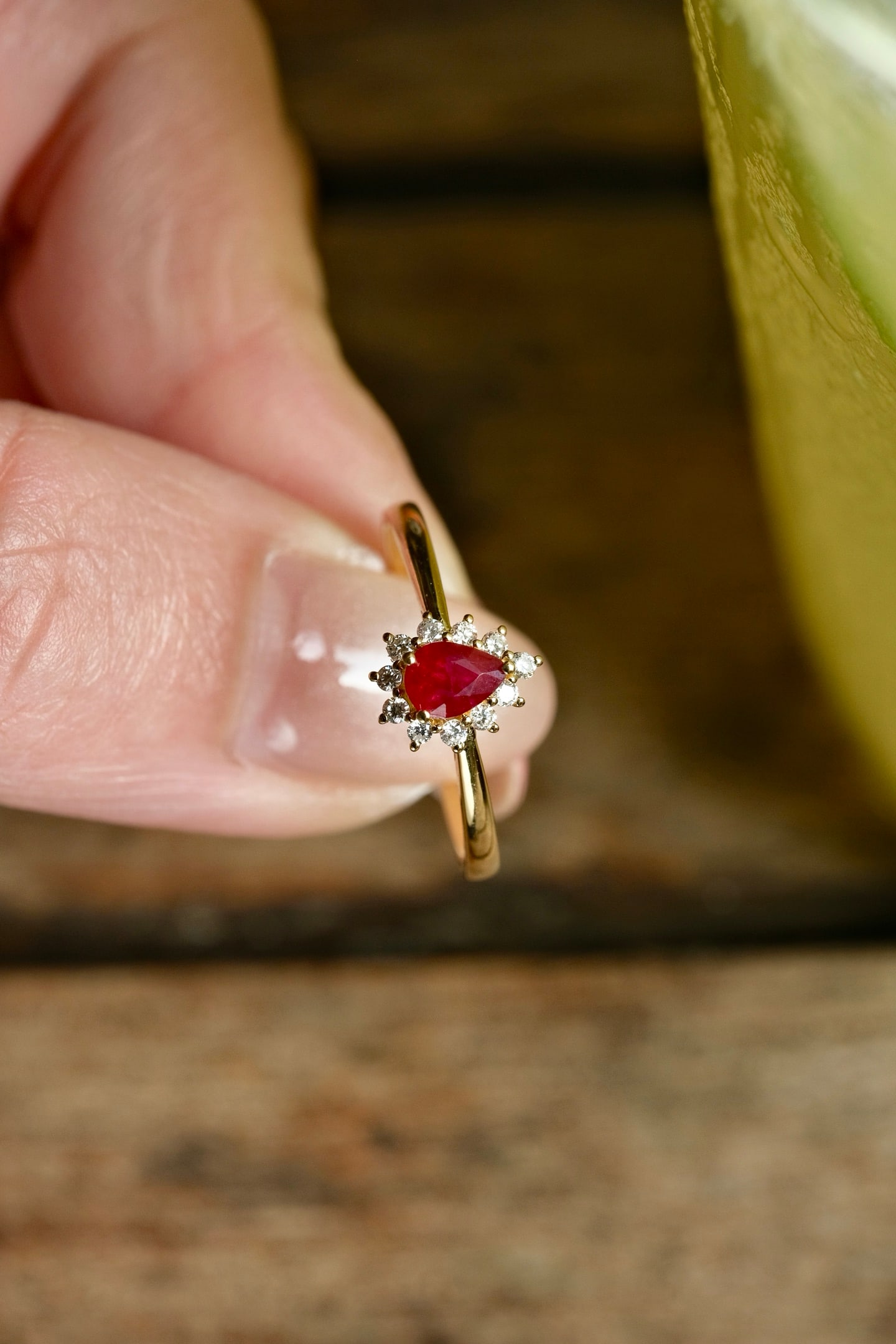 18K Gold Natural Ruby Ring - 2