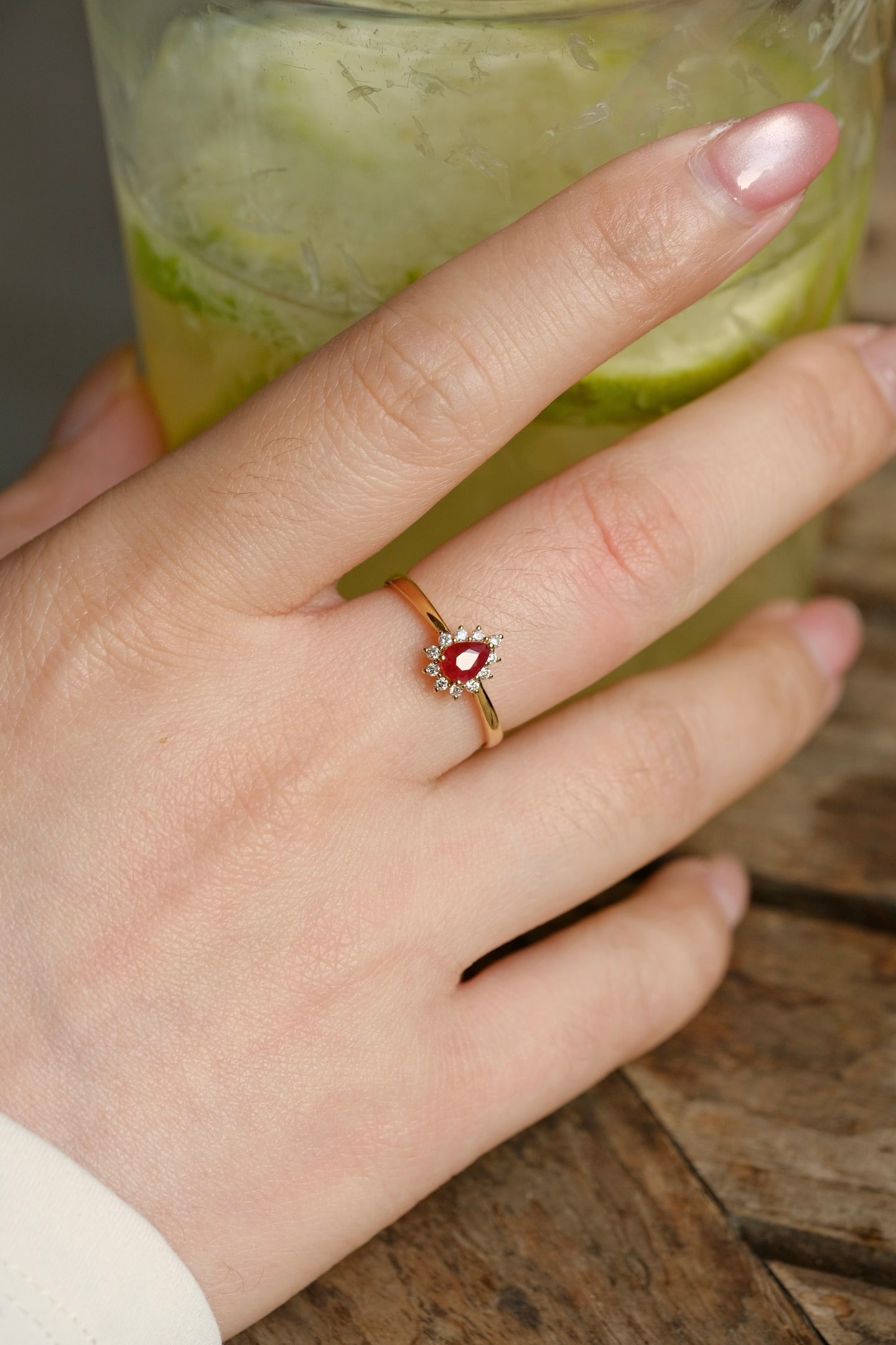 18K Gold Natural Ruby Ring - 3