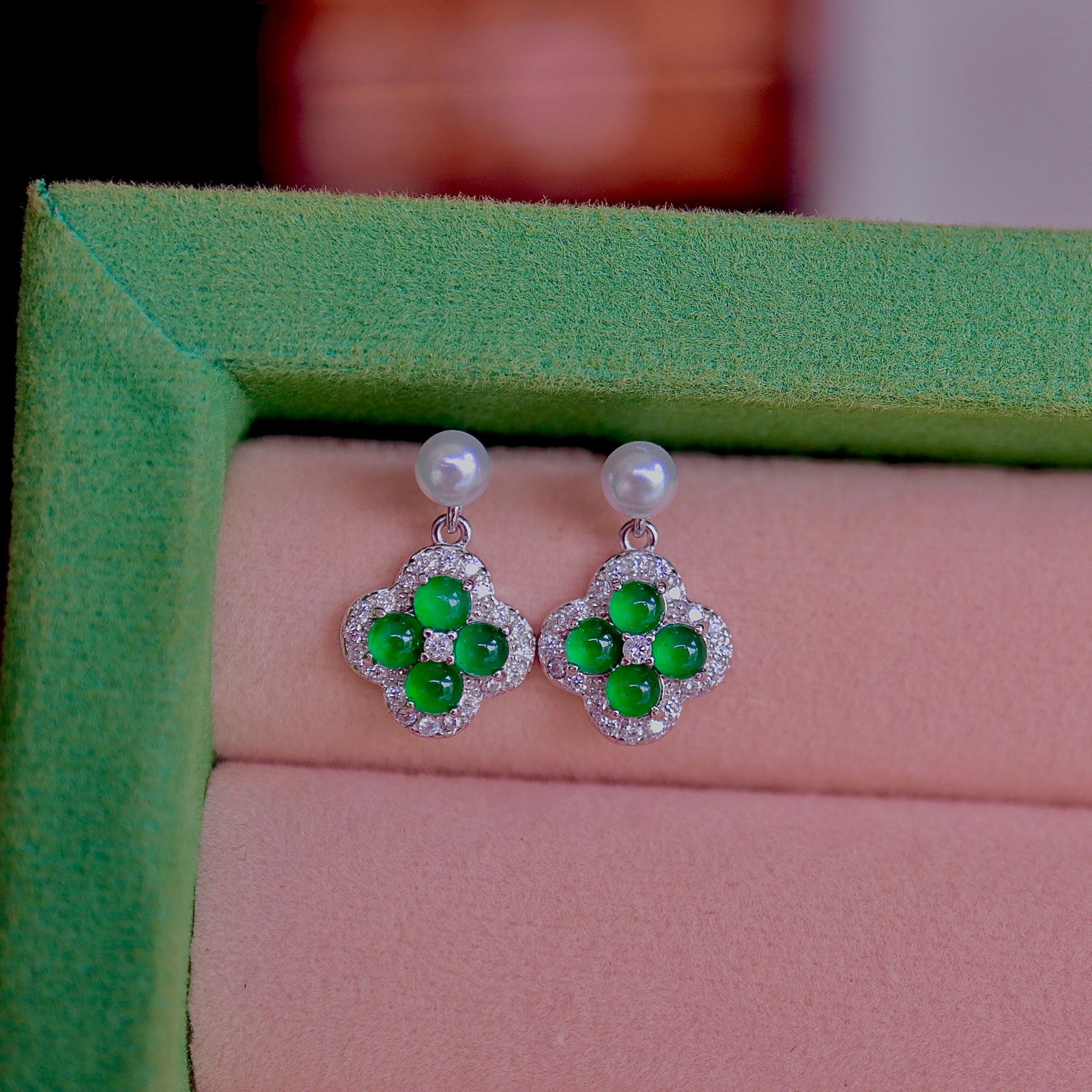 Natural Jade Earrings - 2