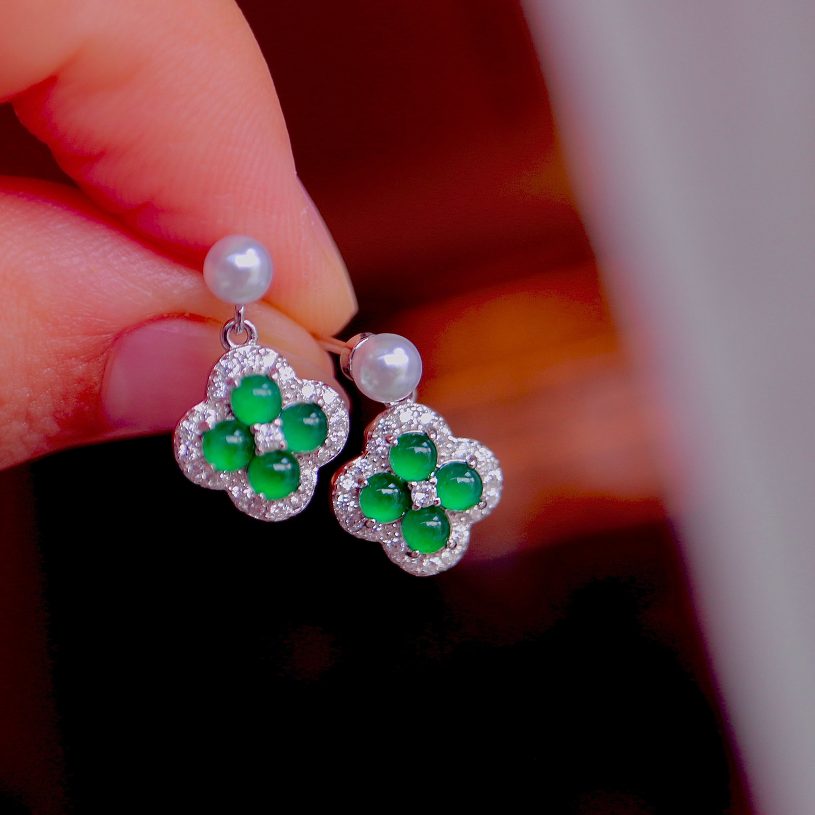 Natural Jade Earrings - 3