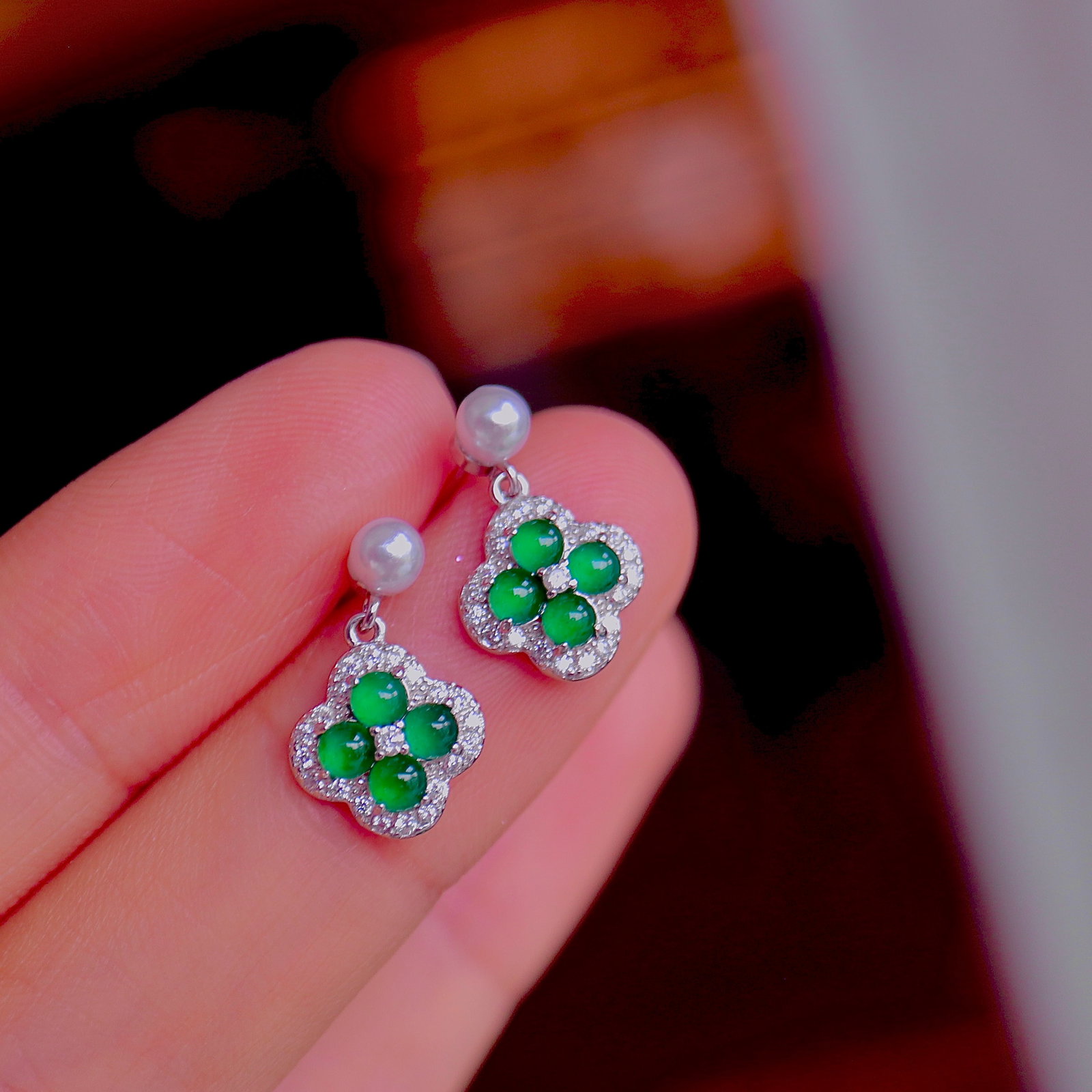 Natural Jade Earrings - 5