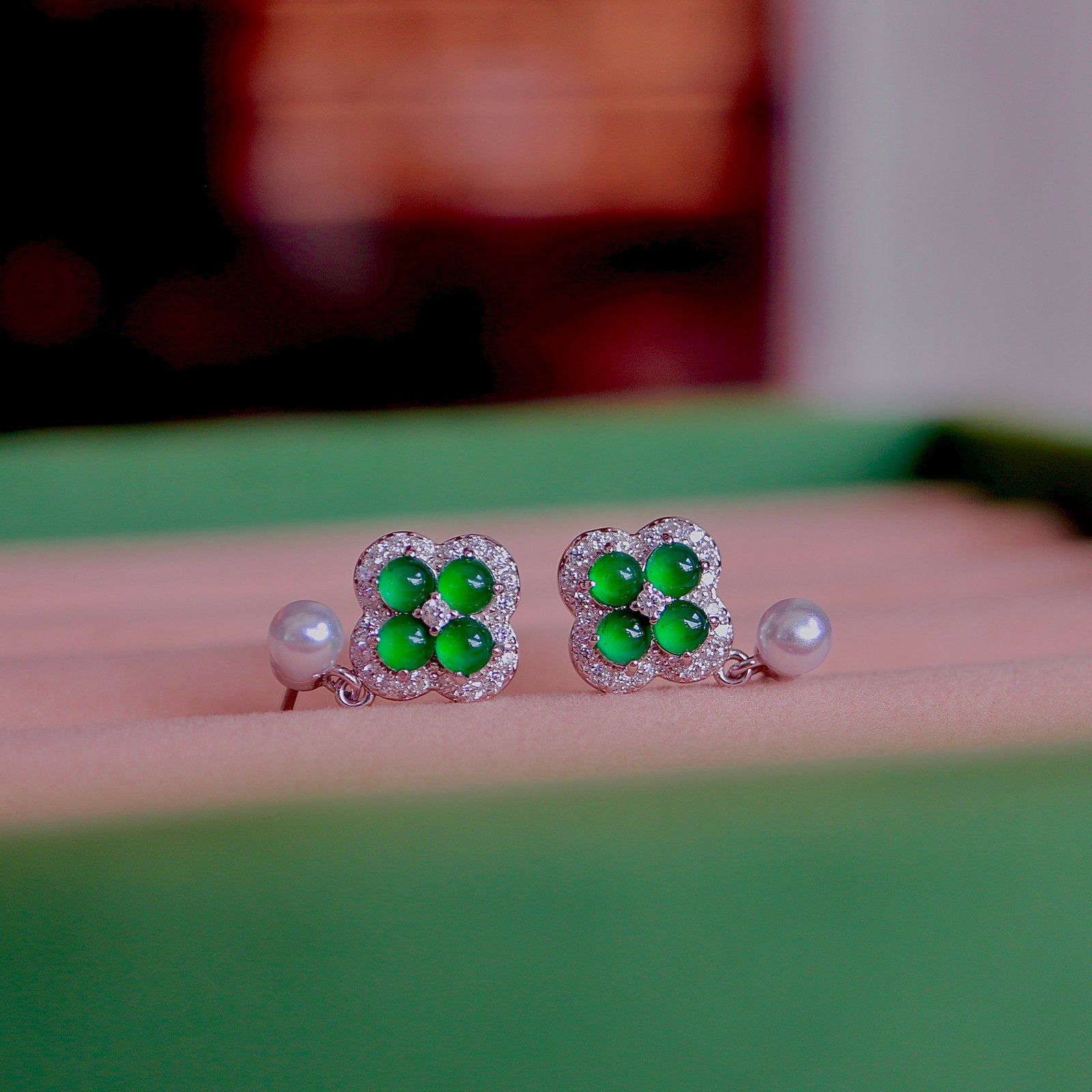 Natural Jade Earrings - 7