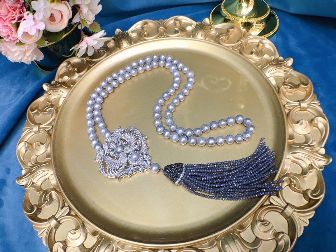 18K Gold Freshwater Pearl Sweater Necklace - 6