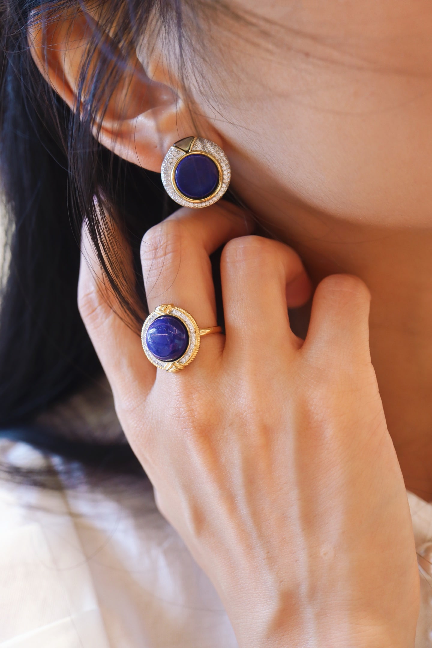 Sterling Silver Natural Lapis Lazuli Earrings - 5