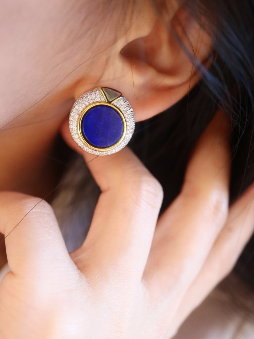 Sterling Silver Natural Lapis Lazuli Earrings - 6