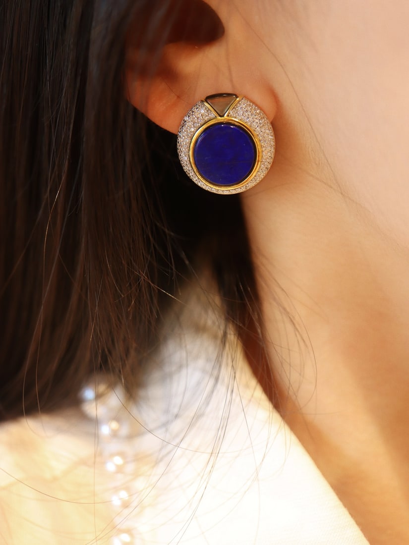 Sterling Silver Natural Lapis Lazuli Earrings - 7