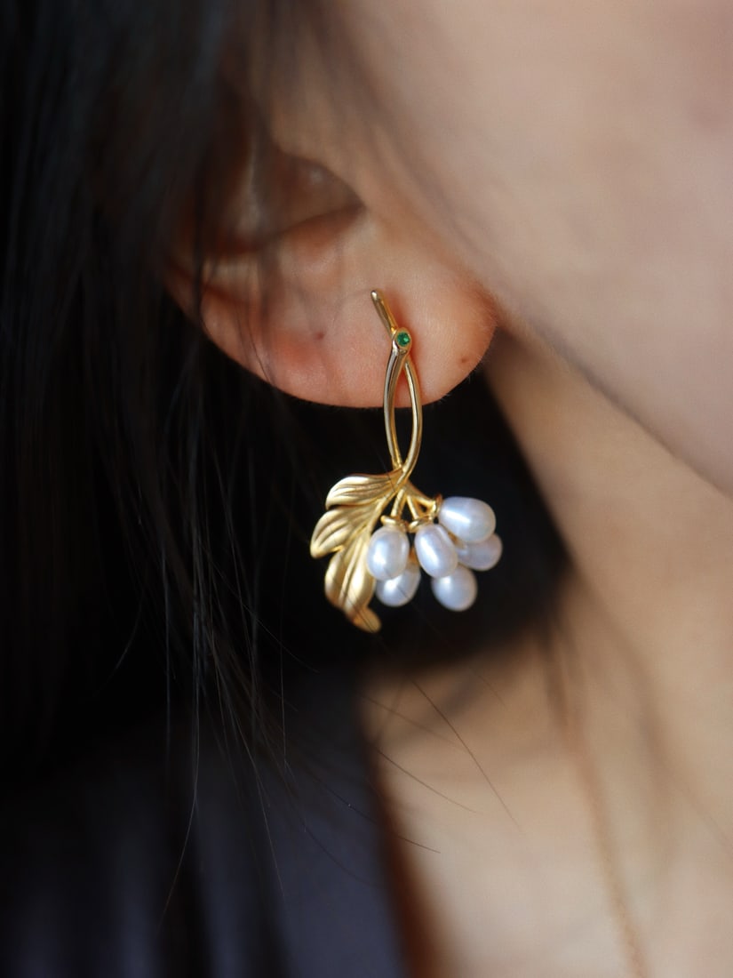 Natural Pearl Earrings - 4