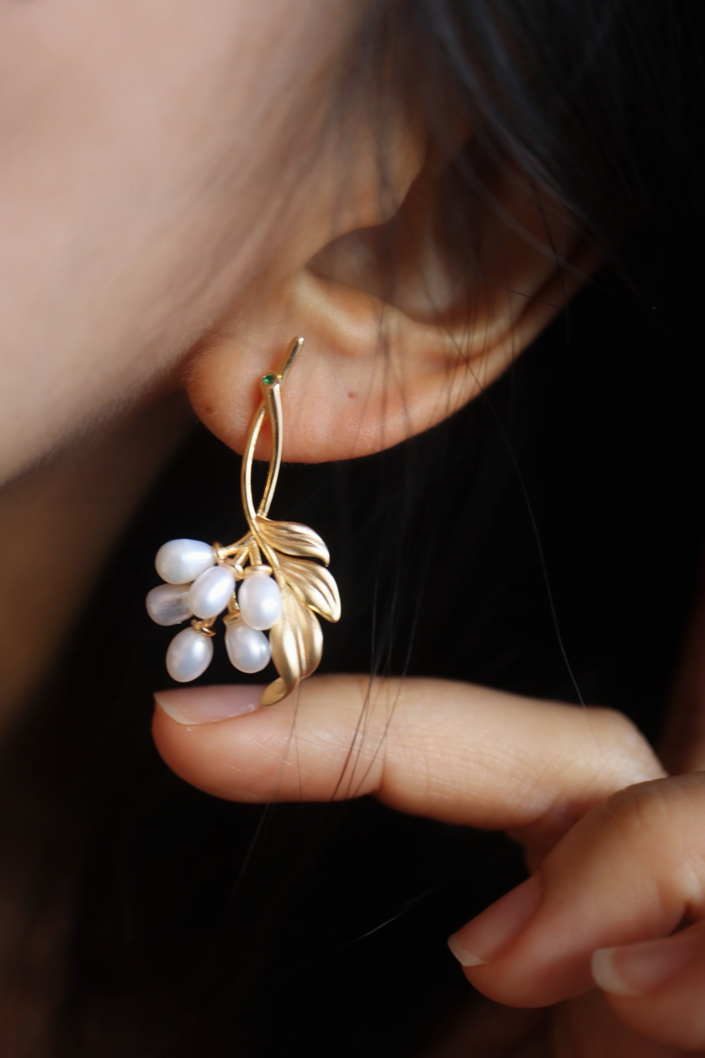 Natural Pearl Earrings - 5