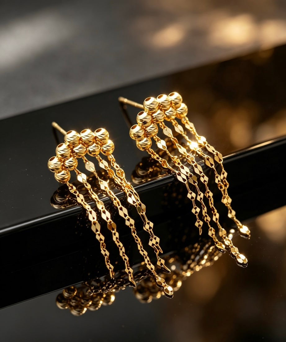 18K Gold White Moonlight Earrings (1 of 4)