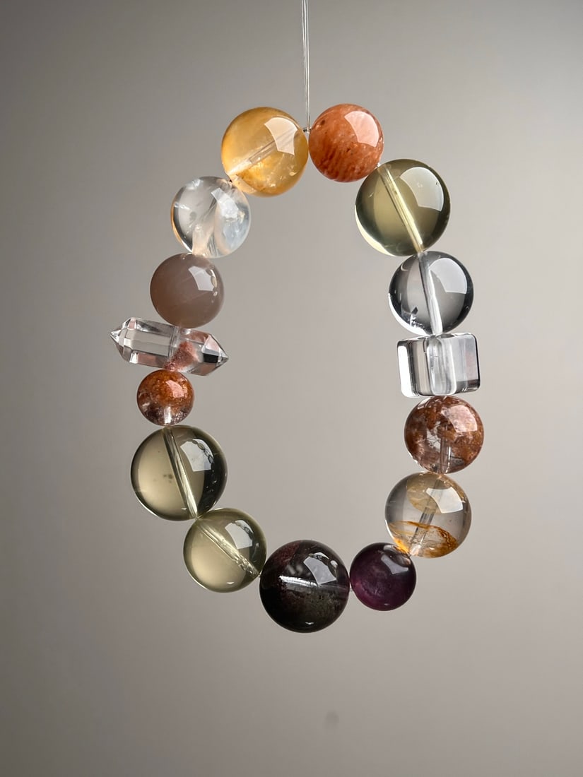 Natural Pink Phantom Multi-Gem Bracelet (1 of 7)