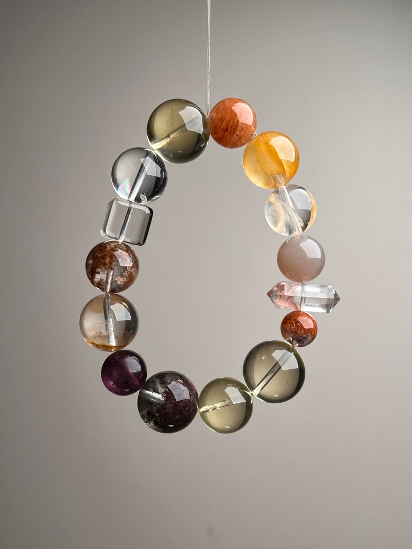 Natural Pink Phantom Multi-Gem Bracelet - 4