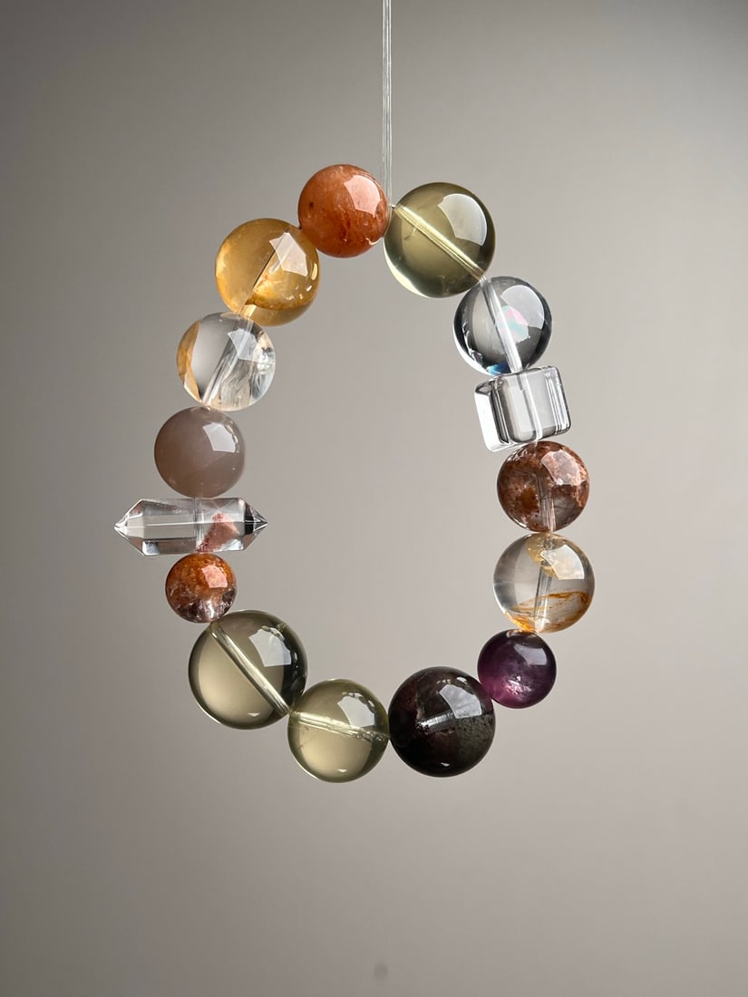 Natural Pink Phantom Multi-Gem Bracelet - 5