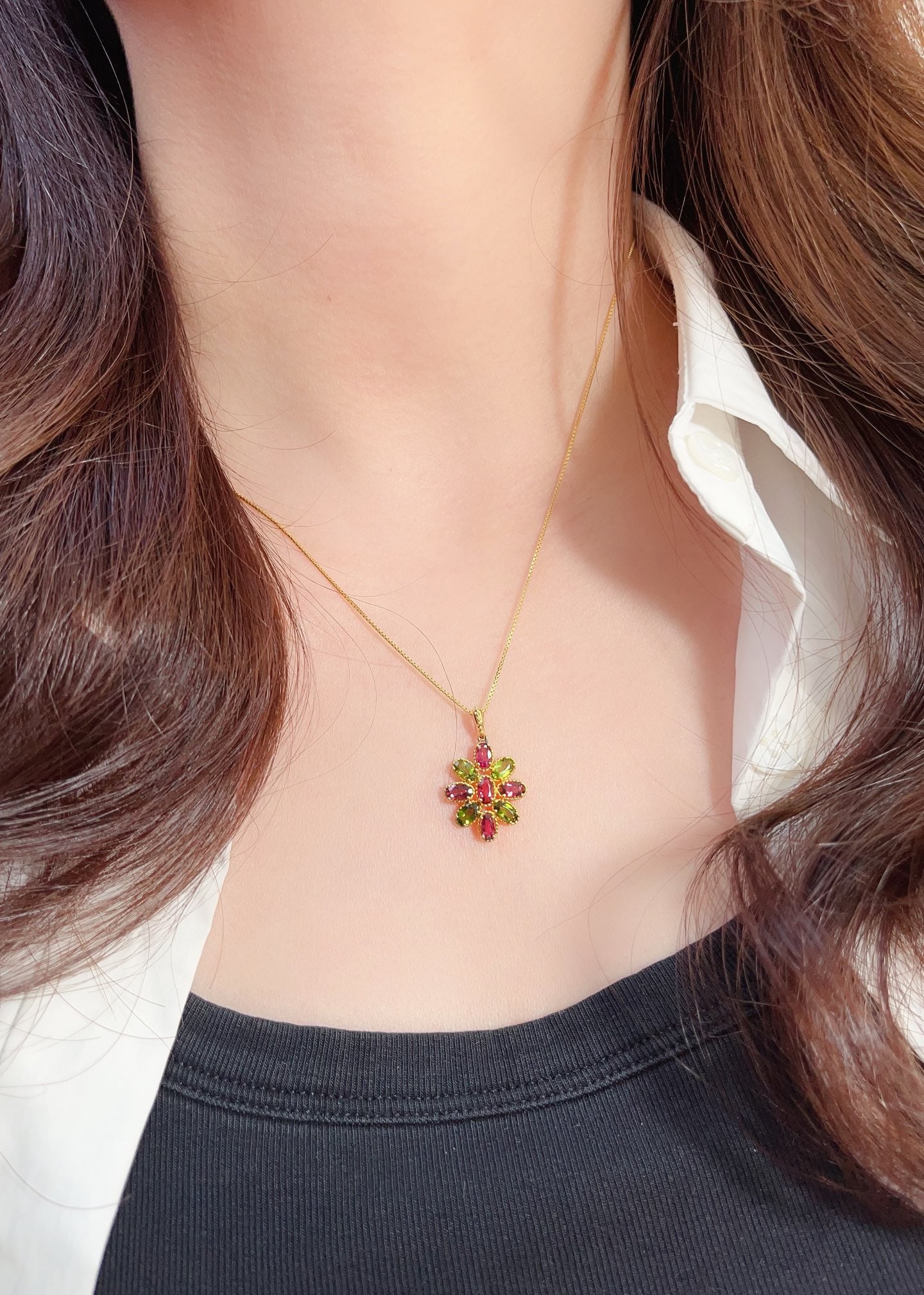 18K Gold Tourmaline Pendant - 2