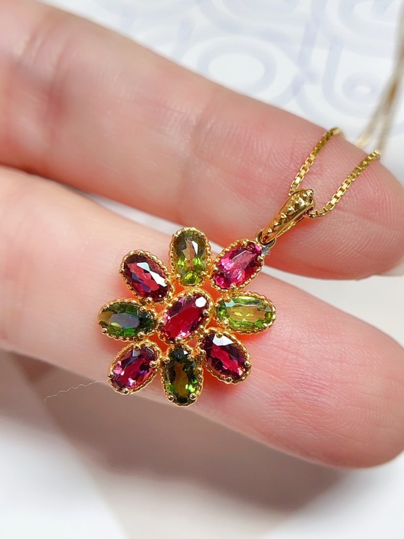 18K Gold Tourmaline Pendant - 3