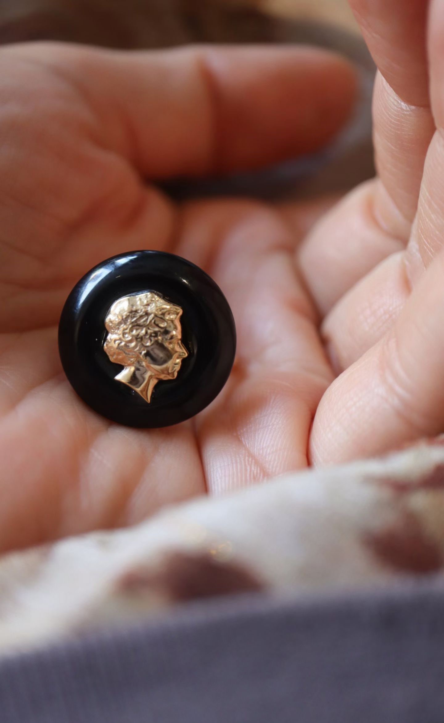Silver Black Onyx Ring - 5