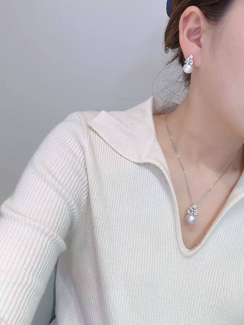 S925 Sterling Silver Set with Natural Pearls - 5
