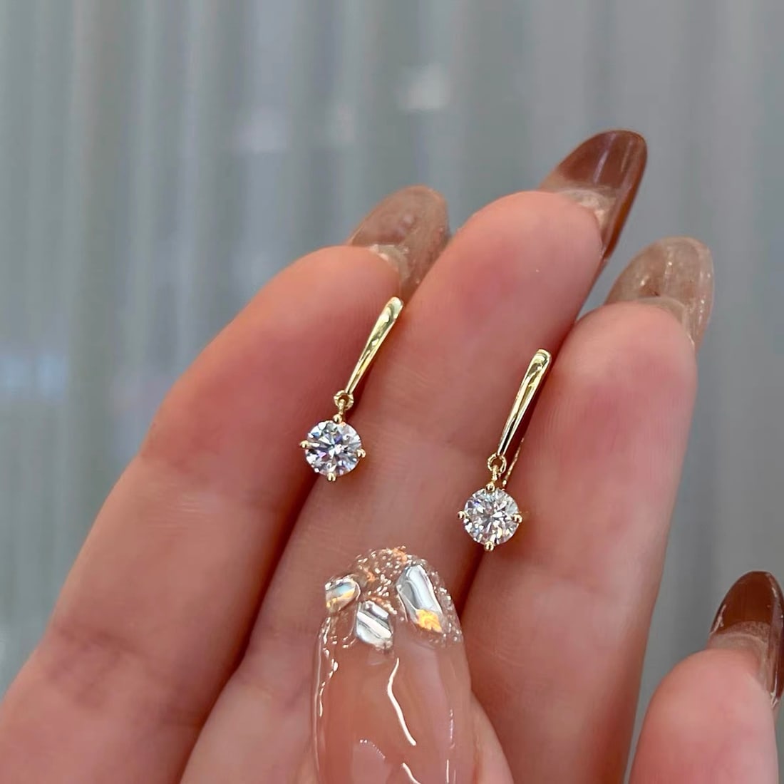 18K Gold Lab-Grown Diamond Earrings - 4