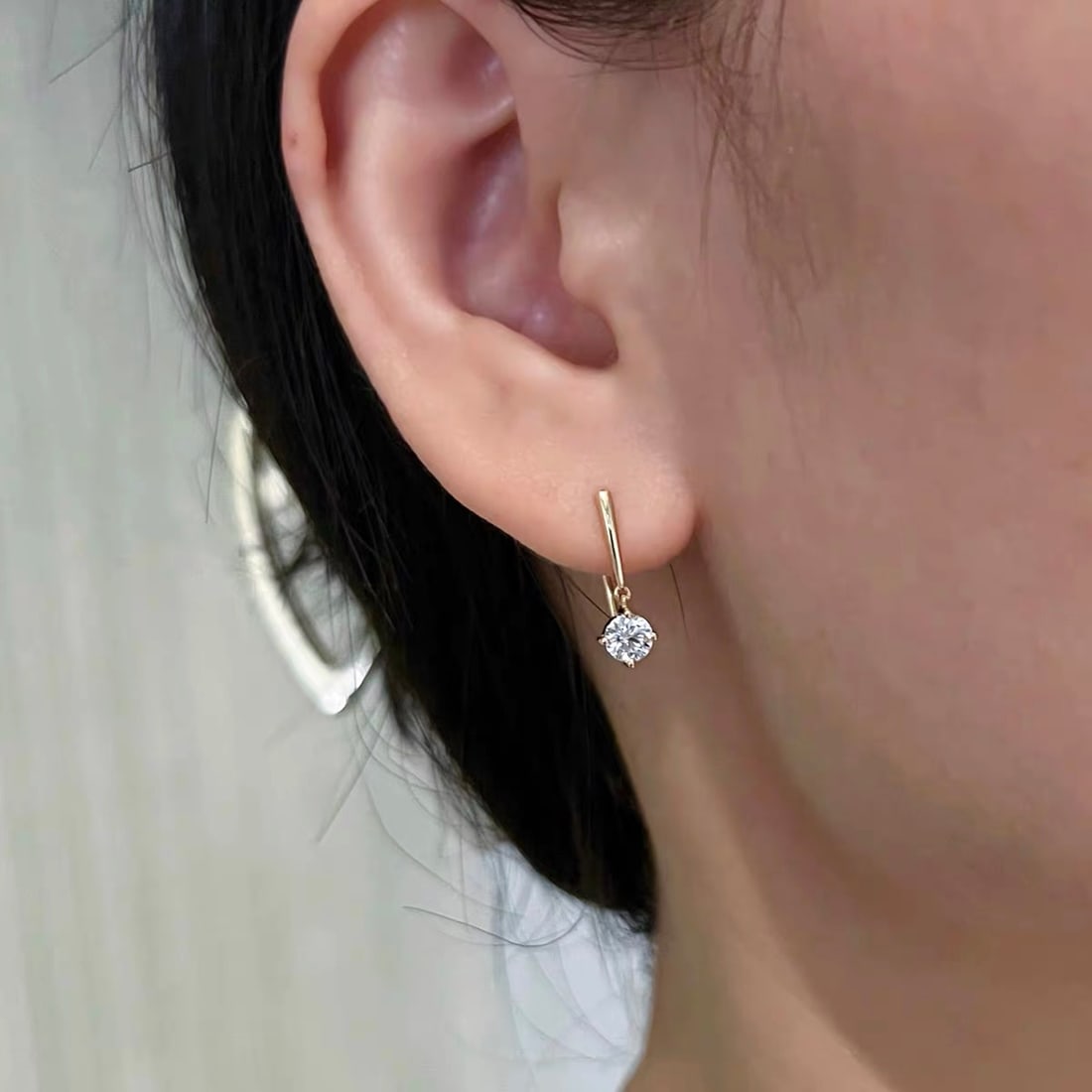 18K Gold Lab-Grown Diamond Earrings - 5
