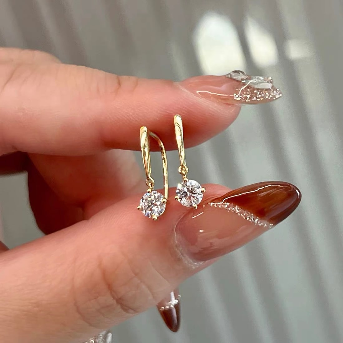 18K Gold Lab-Grown Diamond Earrings - 6