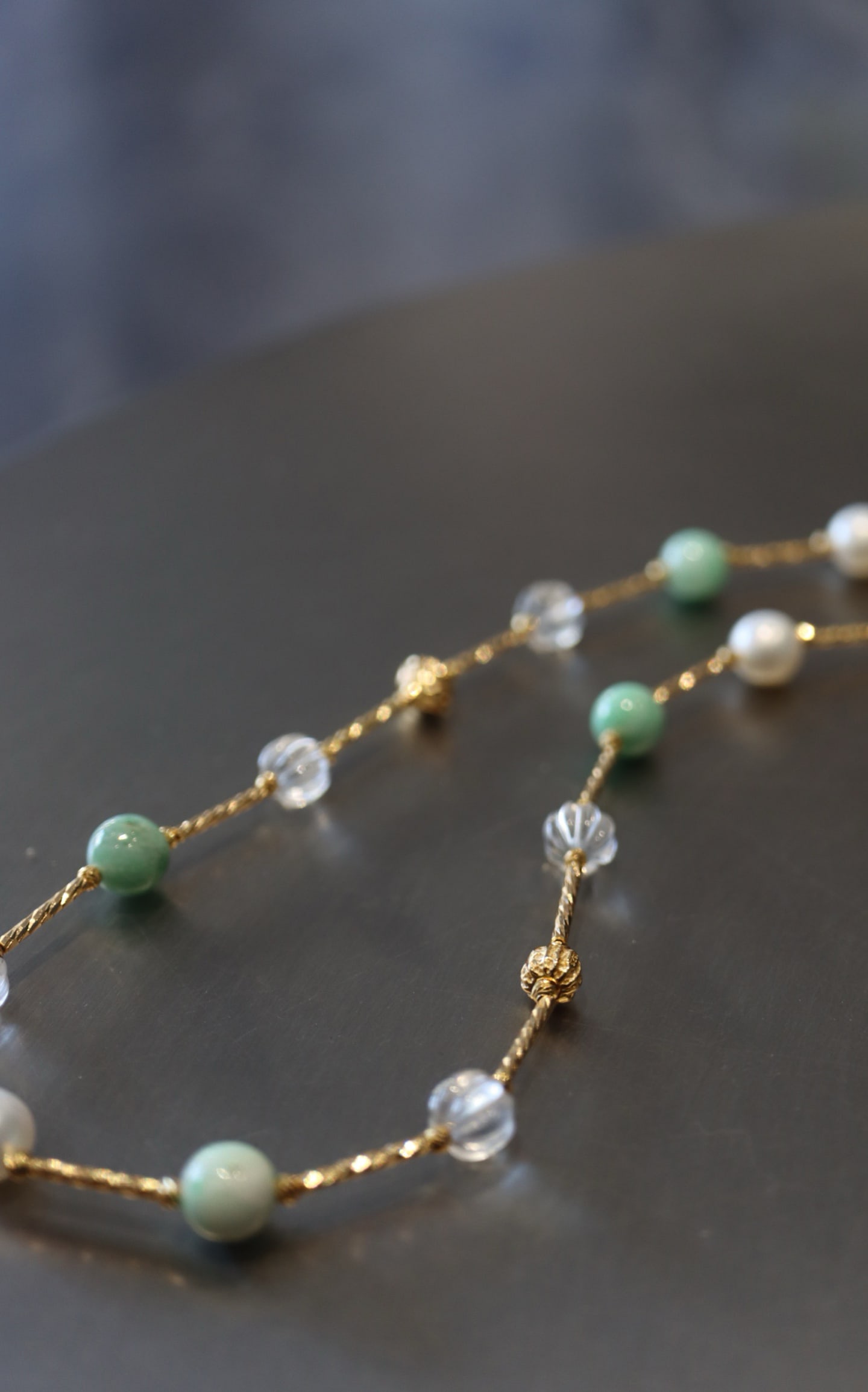 Sterling Silver White Crystal and Turquoise Necklace - 2