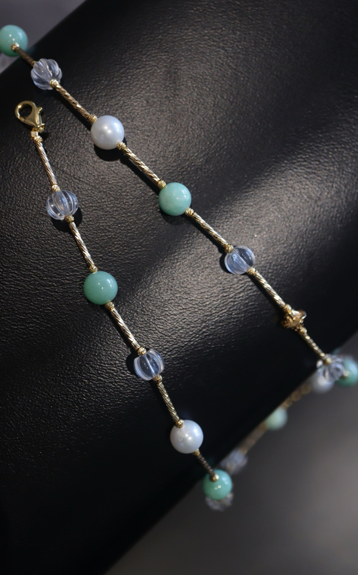 Sterling Silver White Crystal and Turquoise Necklace - 3