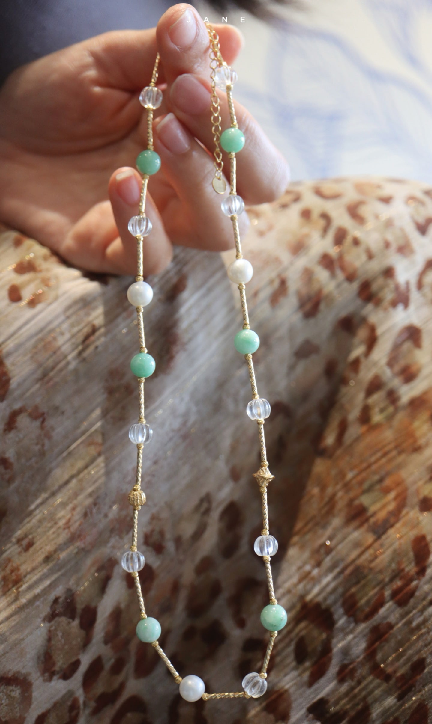 Sterling Silver White Crystal and Turquoise Necklace - 4