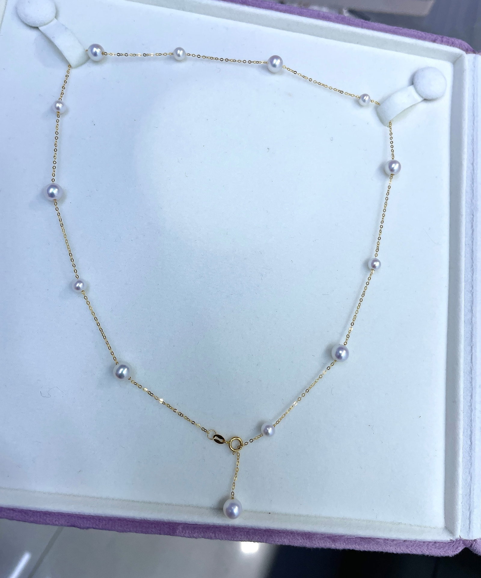 18K Gold Natural Freshwater Pearl Necklace - 2