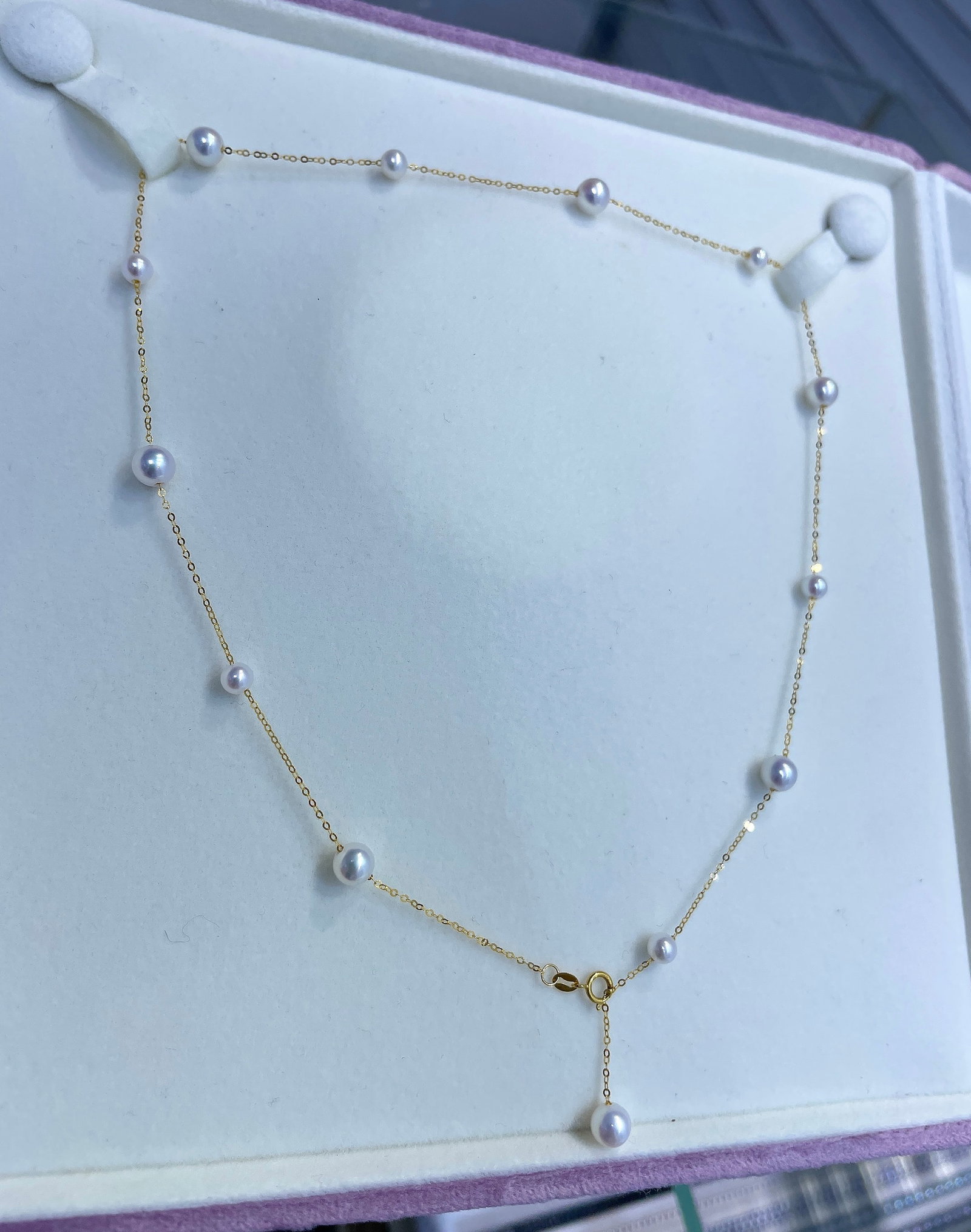 18K Gold Natural Freshwater Pearl Necklace - 3