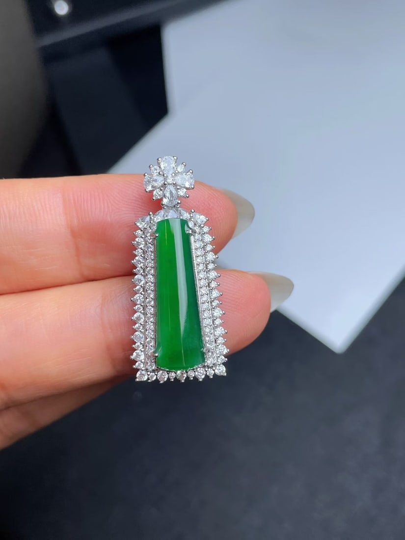 Silver Natural Jadeite Pendant (1 of 4)
